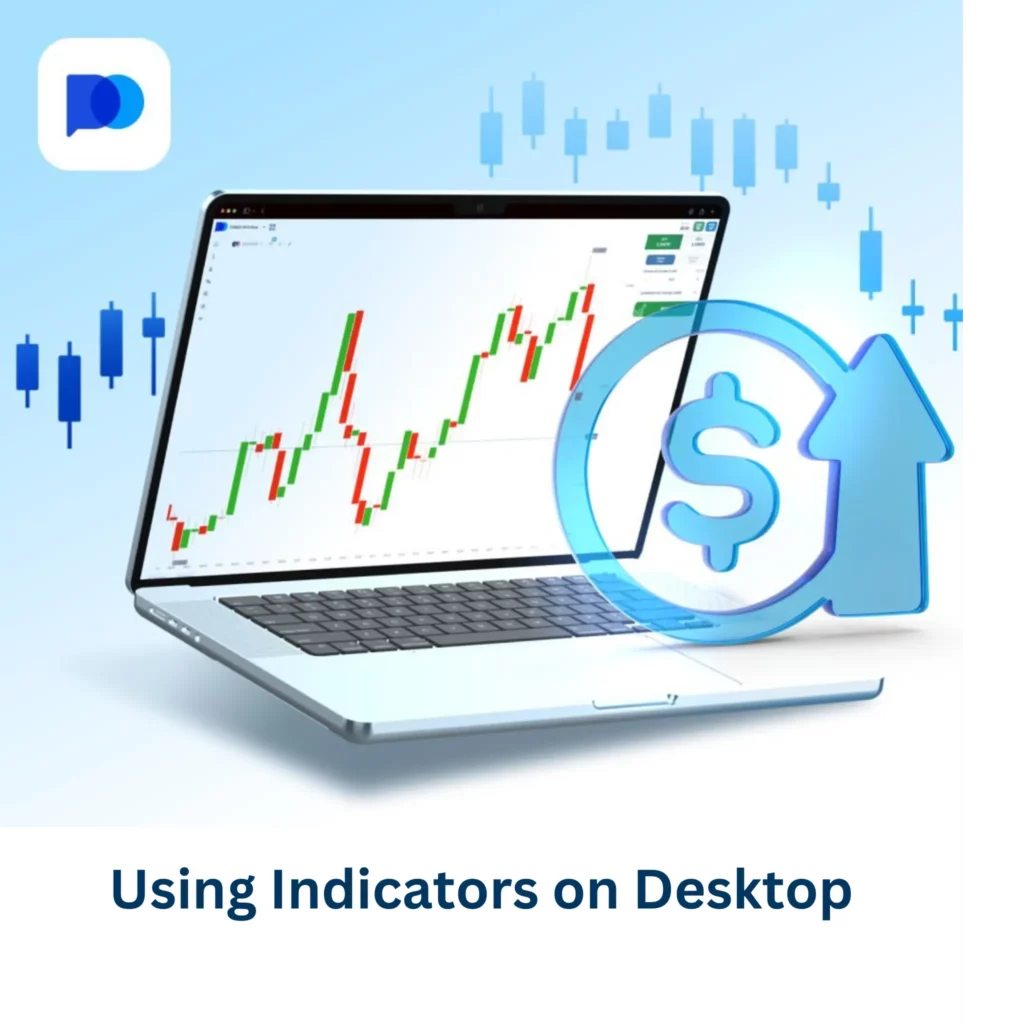 Using indicators on Pocket Option desktop.